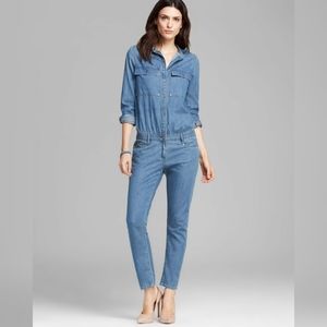 Paige lexie cuffed denim jumpsuit overalls size S